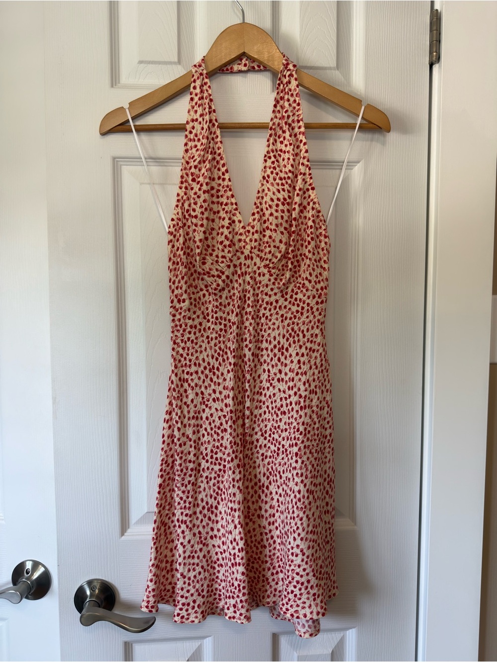 Reformation Pink & Red Halter Mini Dress